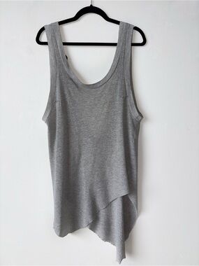 bassike Light Gray Asymmetrical Tank Top
